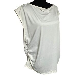 H&M Cream Silky Sleeveless Cinched Sides Top N0547